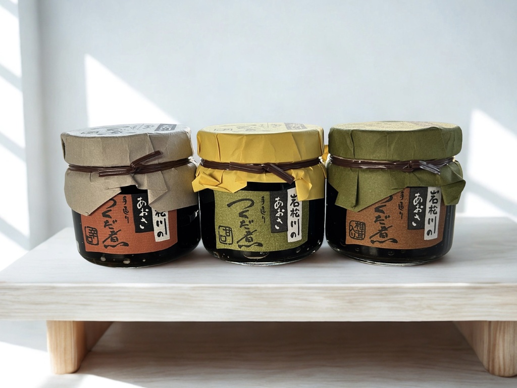 岩松川のあおさつくだ煮3種